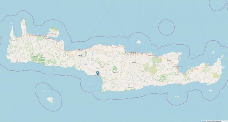 Agia Galini Einzigartiges Baugrundstück mit Baugenehmigung mit Meerblick in Agia Galini, Kreta Grundstück kaufen